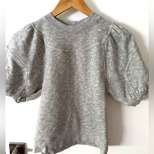 Ulla Johnson Gray Puff Short Sleeve Sweatshirt - Size S
